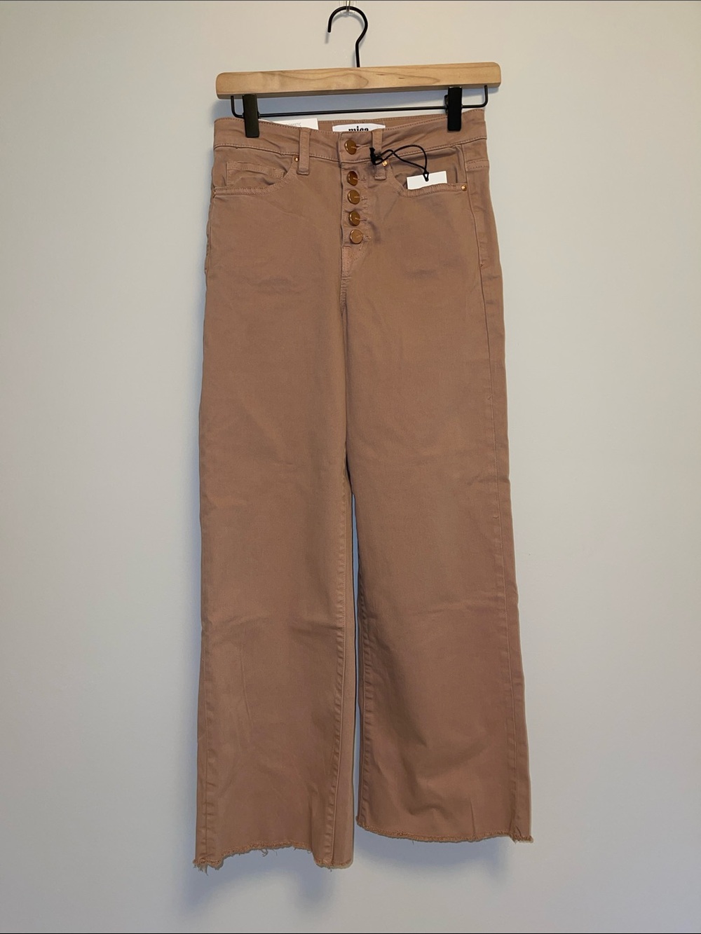 Mica Denim Button Fly Crop Wide Leg Pants